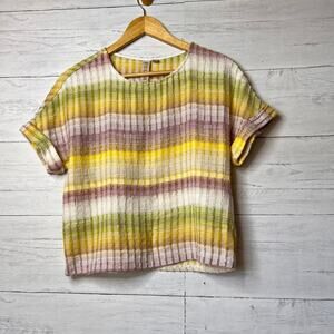 Anthropologie Dolan Top Womens Size XS Johnny Knit Ombre Hue Stripe Pastel